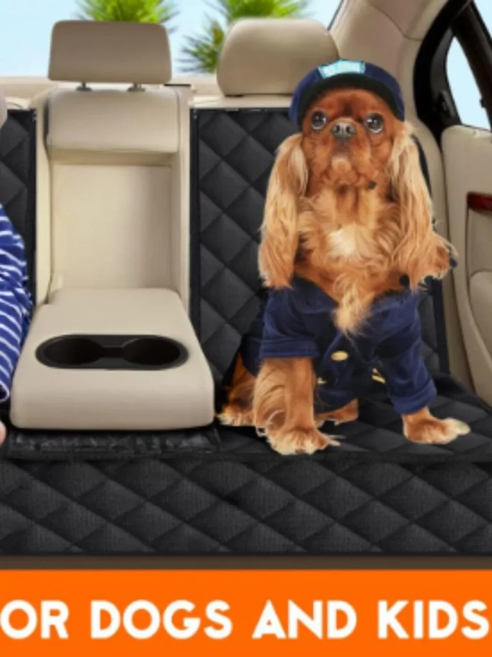 Waterproof Dog Car Seat Cover | Non-Slip Back Seat Protector | Black